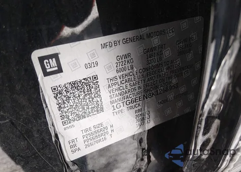 2019 GMC Canyon Denali из США, поврежденный, VIN 1GTG6EEN8K1268953